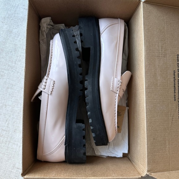 Reformation Agathea Chunky Loafer Morning Dew Patent 7 Rare - Picture 11 of 12